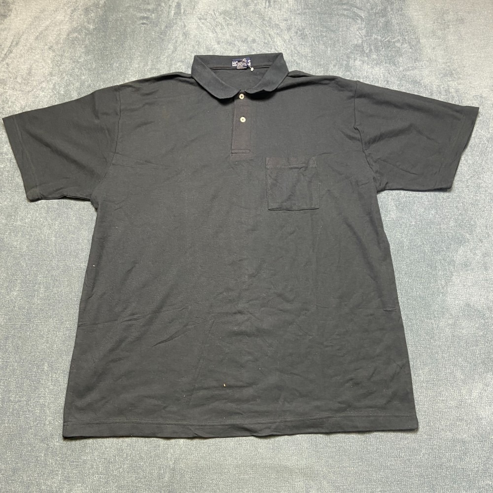 Honors Polo Shirt Men 2XLT Black Cotton Collared Short Sleeve Tennis Performance